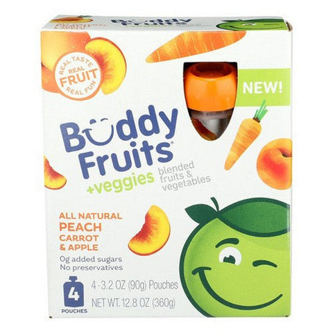 Buddy Fruits, Veggies Peach Carrot And  Apple, 12.8 Oz (Case Of 6)