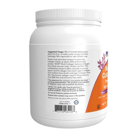 Now Foods, Multi Collagen Protein Types I, II & III Powder Unflavored, 16 Oz