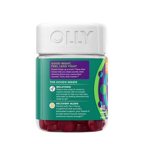 Olly, Muscle Recovery Sleep Berry Rested, 40 Gummies
