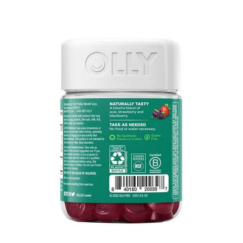 Olly, Muscle Recovery Sleep Berry Rested, 40 Gummies