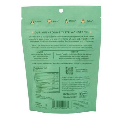 Plant People, WonderCalm Mushroom Summer Peach, 60 Gummies