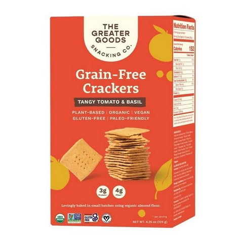 Left Coast Naturals, Grain-Free Crackers Tangy Tomato & Basil, 120 Grams (Case Of 7)