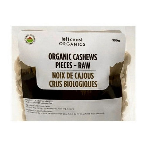 Left Coast Naturals, Organic Cashews Raw Pieces, 350 Grams (Case Of 12)