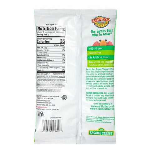 Earth's Best, Organic Veggie Puffs Sesame Street Toddler Original, 1.55 Oz (Case Of 4)