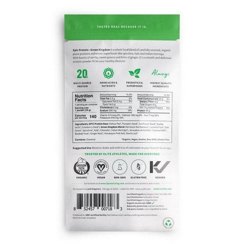 Sprout Living, Sprout Living Epic Protein Green Kingdom, 38 Grams (16 Count)