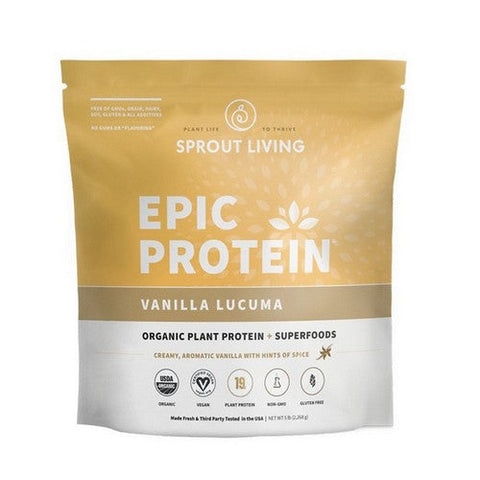 Sprout Living, Sprout Living Epic Protein Vanilla Lucuma, 5 Lbs