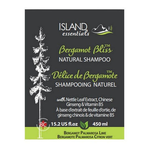 Island Essentials, Natural Shampoo Bergamot Bliss Bergamot Palmarosa Lime, 450 Ml