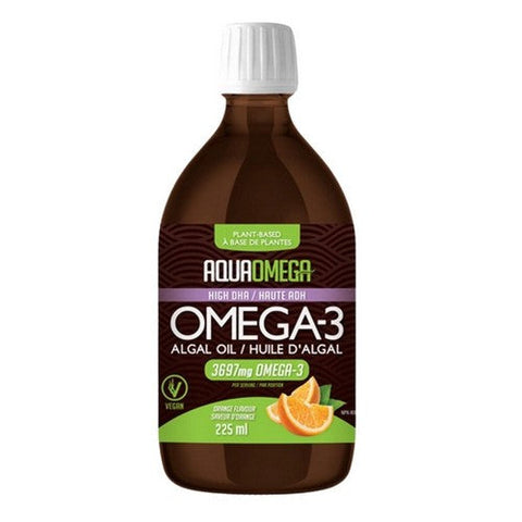 AquaOmega, Omega-3 Algal Oil Plant-Based High DHA Orange, 3697 Mg, 225 Ml