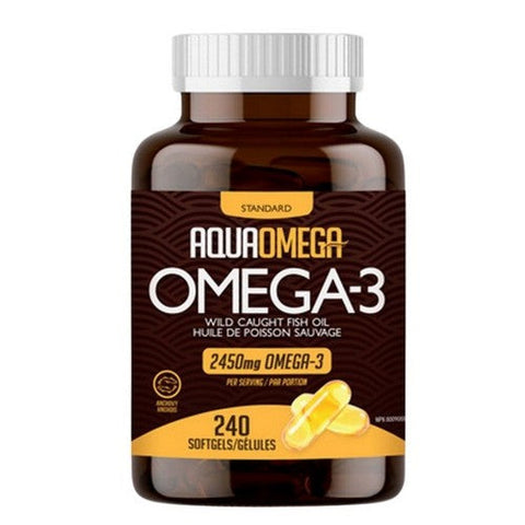 AquaOmega, Omega-3 Wild Caught Fish Oil Standard 3:1 Daily Maintenance, 240 Count