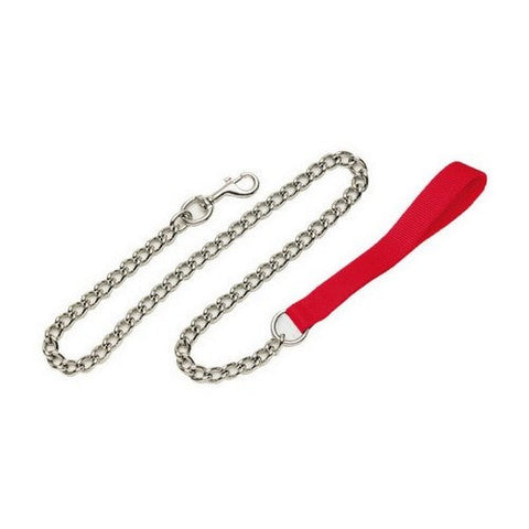 Titan, Titan Chain Dog Leash with Nylon Handle, Red,  2 Mm X 4 Feet