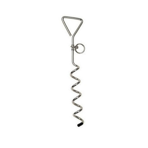 Titan, Titan Dog Tie Out Stakes for Loose Soil, 1 Each / 17 Inches / Spiral, Silver