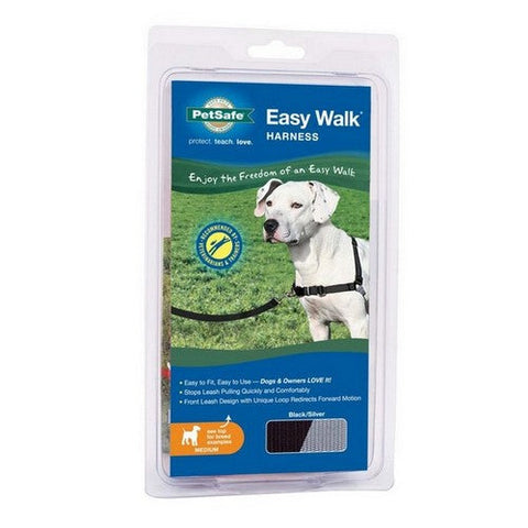 PetSafe, PetSafe Easy Walk Dog Harness, Black/Silver,  Medium