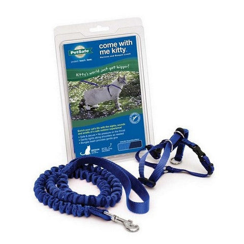 PetSafe, PetSafe Premier Come With Me Kitty Harness & Bungee Leash Combo, Royal Blue/Navy,  1 Each / Small