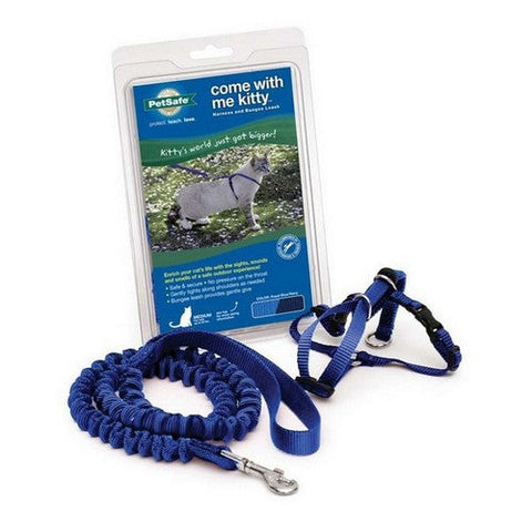 PetSafe, PetSafe Premier Come With Me Kitty Harness & Bungee Leash Combo, Royal Blue/Navy,  Large