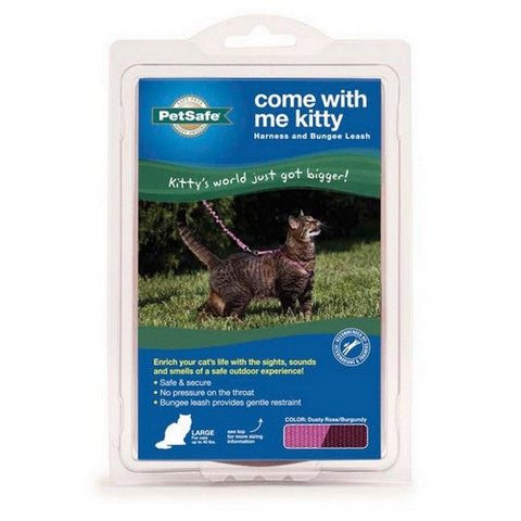PetSafe, PetSafe Premier Come With Me Kitty Harness & Bungee Leash Combo, Dusty Rose/Burgundy,  Medium