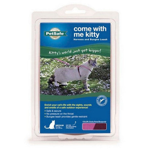 PetSafe, PetSafe Premier Come With Me Kitty Harness & Bungee Leash Combo, Dusty Rose/Burgundy,  Large