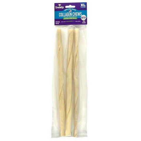 Treatly, Treatly Collagen Chew Twist Rolls Dog Treats, 1 Each / Extra Large, Natural