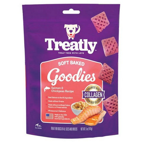 Treatly, Treatly Soft Baked Goodies Dog Treats, Salmon & Chickpeas,  5 Ounces