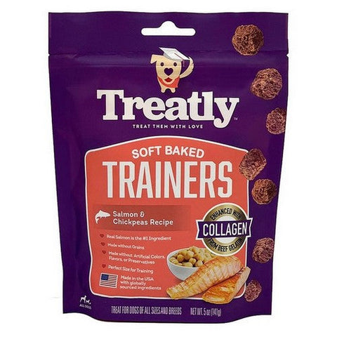 Treatly, Treatly Soft Baked Trainers Dog Treats, Salmon & Chickpeas,  5 Ounces