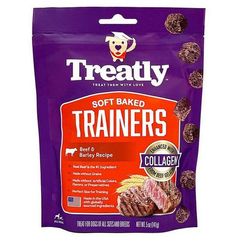 Treatly, Treatly Soft Baked Trainers Dog Treats, Beef & Barley,  5 Ounces