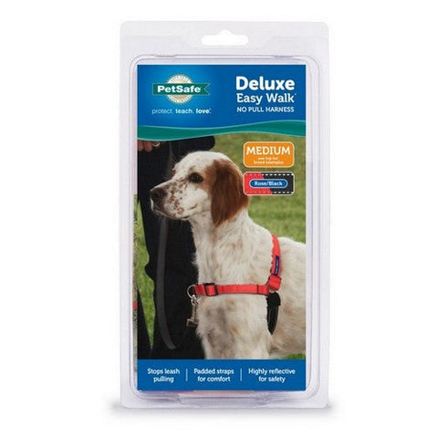 PetSafe, PetSafe Deluxe Easy Walk Steel Dog Harness, Black/Rose,  Medium