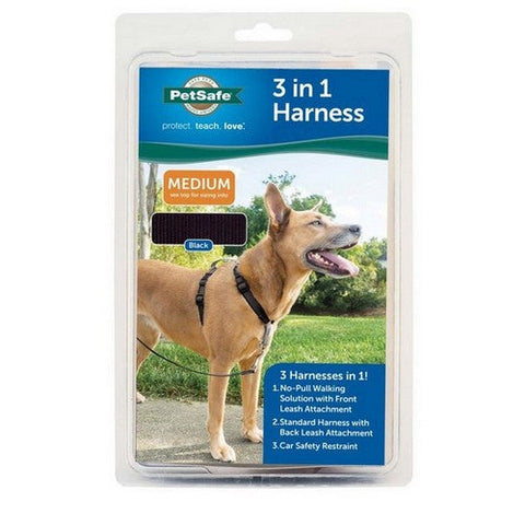 PetSafe, PetSafe 3in1 Dog Harness, Black,  Medium