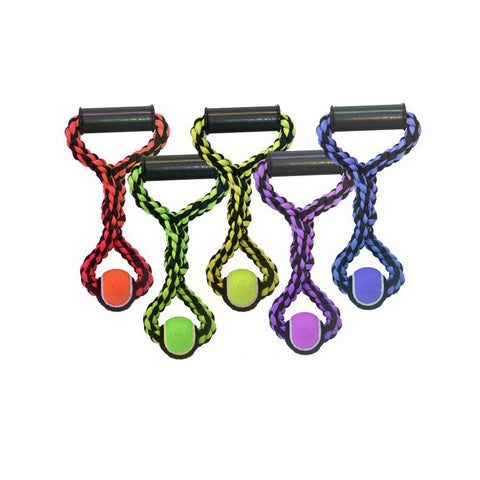 Multipet, Multipet Nuts for Knots Rope Tug Dog Toy With Tennis Ball, Assorted,  20 Inches, Large