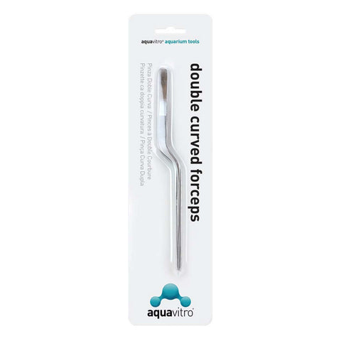 aquavitro, Aquavitro Stainless Steel Double Curved Forceps Aquarium Tool Silver, 1 Each / 8.5 Inches