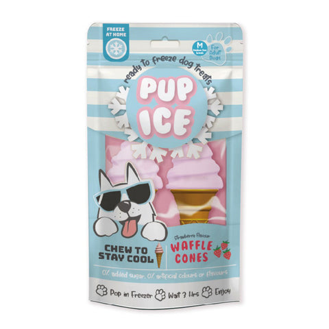 Spot, Spot Pup Ice Dog Chew Treat, Waffle Cone, Strawberry,  2 Pack