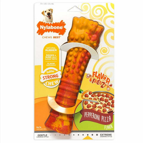 Nylabone, Nylabone Flavor Frenzy Strong Chew Dog Toy, Pepperoni Pizza,  ExtraLarge/Souper - 50+ Lbs. (1 Count)