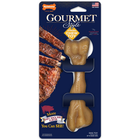 Nylabone, Nylabone Gourmet Style Strong Chew Toy, Femur, Baby Back Ribs,  Large/Giant - Up To 50 Lbs. (1 Count)