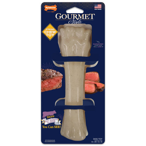Nylabone, Nylabone Gourmet Style Strong Chew Toy, Femur, Filet Mignon,  ExtraLarge/Souper - 50+ Lbs. (1 Count)