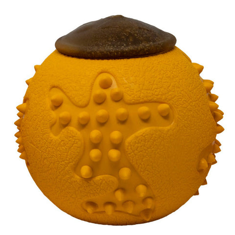Starmark, Starmark RubberTuff Dog Treat Ball, Orange,  Medium