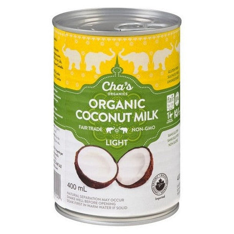 Chas Organics, Organic Light Coconut Milk, 400 Ml (Case Of 12)