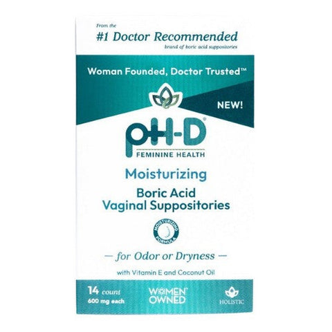 ph-D Feminine Health, Boric Acid + Moisturizing Suppository, 14 Count