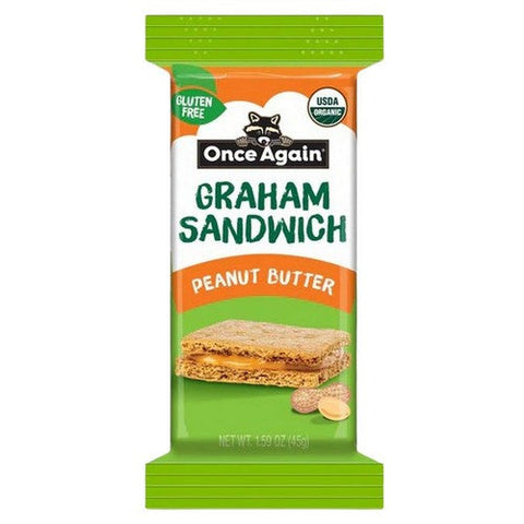 Once Again, Organic Peanut Butter Graham Crackers Sandwiches, 1.59 Oz (Case Of 8)
