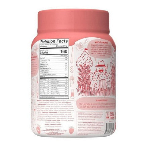 Organic Superfood Plant Protein Powder Strawberry Cream Strawberries And Cream 20.1 Oz by Kos