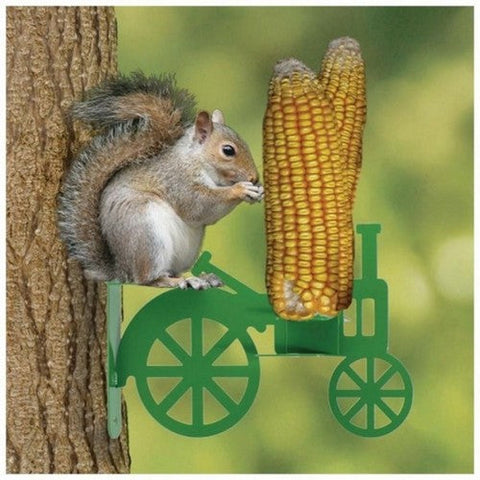 Audubon, Tractor Squirrel Distractor Cob Corn Feeder, 3.4 X 9.2 X 6.75 Inches, Green