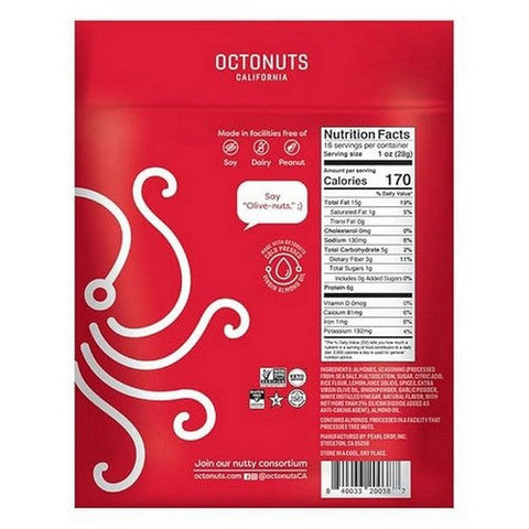 Octonuts, Almond Roasted Olive Oil Lemon, 16 Oz (Case Of 12)