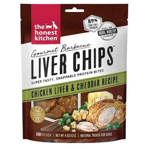 Gourmet Barbecue Liver Chips Chicken Liver And Cheddar Dog Treats 4 Oz (Case Of 6) by The Honest Kitchen