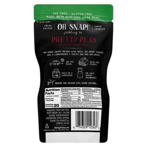 Pretty Peas Pickled Snap Peas 1.5 Oz (Case Of 12) by OhSnap!