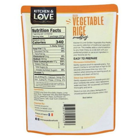 Golden Vegetable Rice Medley 8 Oz (Case Of 6) by Kitchen And Love
