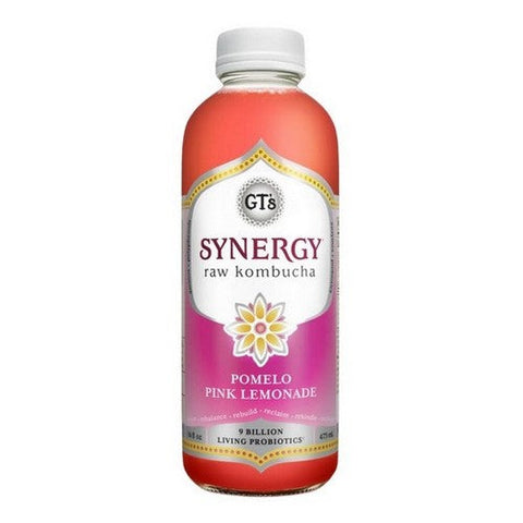 GT's, Synergy Raw Kombucha Pomelo Pink Lemonade, 16 Oz (Case Of 12)
