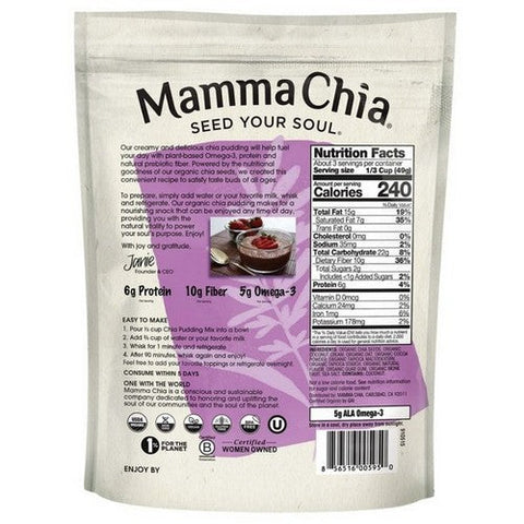 Organic Chia Pudding Chocolate Mix 5.3 Oz (Case Of 6) by Mamma Chia