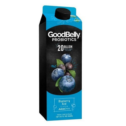 Good Belly, Probiotics Blueberry Acai Flavor Juicedrink, 32 Oz (Case Of 6)