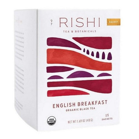 Organic Black Tea English Breakfast 15 Bags (Case Of 6) by Rishi Tea