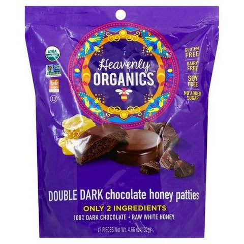 Double Dark Chocolate Honey Patties 4.66 Oz (Case Of 6) by Heavenly Organics