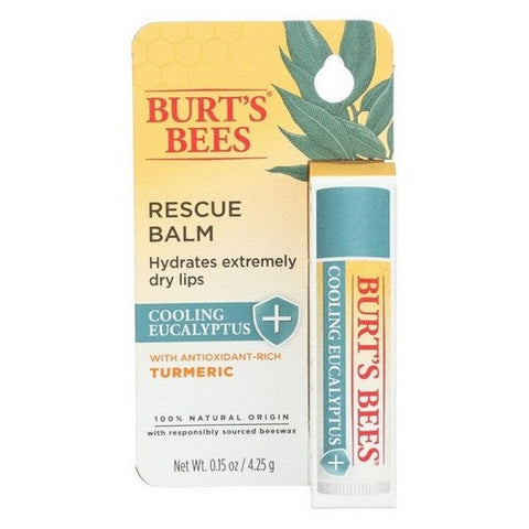 Rescue Lip Balm Cooling Eucalyptus With Turmeric 0.15 Oz (Case Of 3) by Burts Bees