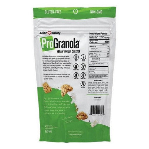 ProGranola Vegan Vanilla Cluster 9 Oz (Case Of 6) by Julian Bakery