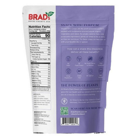 Organic Sea Salt Keto Veggie Crisps 4 Oz (Case Of 6) by Brads Plant Based